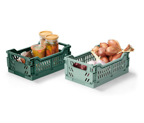 Tchibo - Skládací úložné bedýnky - barva: zelená