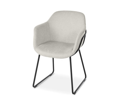 Tchibo - Polstrovaná skořepinová židle s kovovými nohami - barva: černá