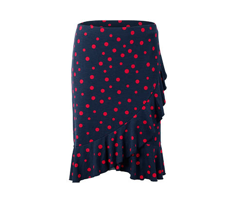 Tchibo - Žerzejová sukně v zavinovacím vzhledu - pro ženy - vel. S 36/38 - barva: modrá/s puntíky