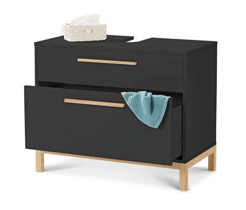 Tchibo - Skříňka pod umyvadlo Eklund se 2 zásuvkami - barva: šedá