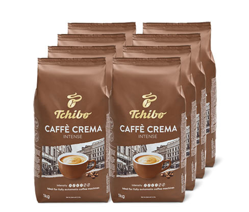 Tchibo - Caffè Crema Intense – 8 x 1 kg zrnkové kávy - Intenzita: 4/6