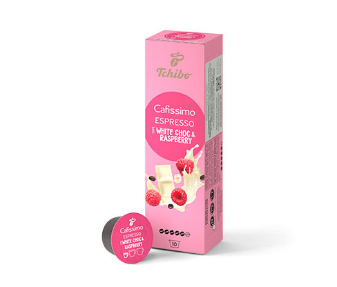 Cafissimo Flavoured Espresso – White Choc & Raspberry – 10 kapslí - Intenzita: 5/6
