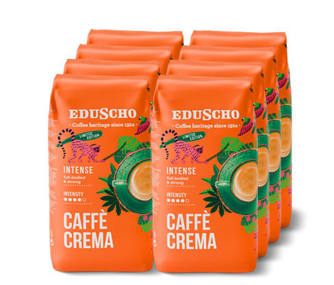 Eduscho Caffè Crema Intense - 8 x 1 kg zrnkové kávy - Intenzita: 4/5