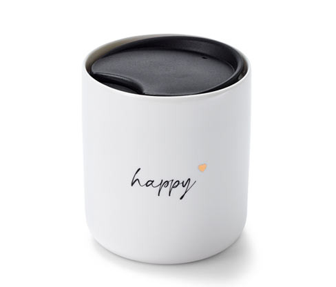 Tchibo - Porcelánový hrnek s víčkem - barva: bílá