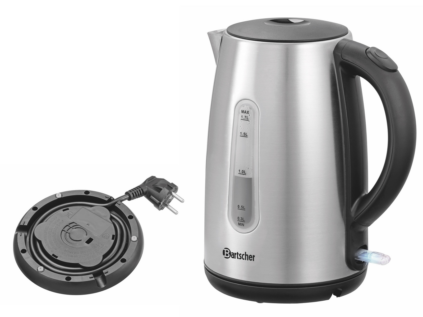 Robustní Rychlovarná Konvice 1.7L Ocel Ušlechtilá Bartscher