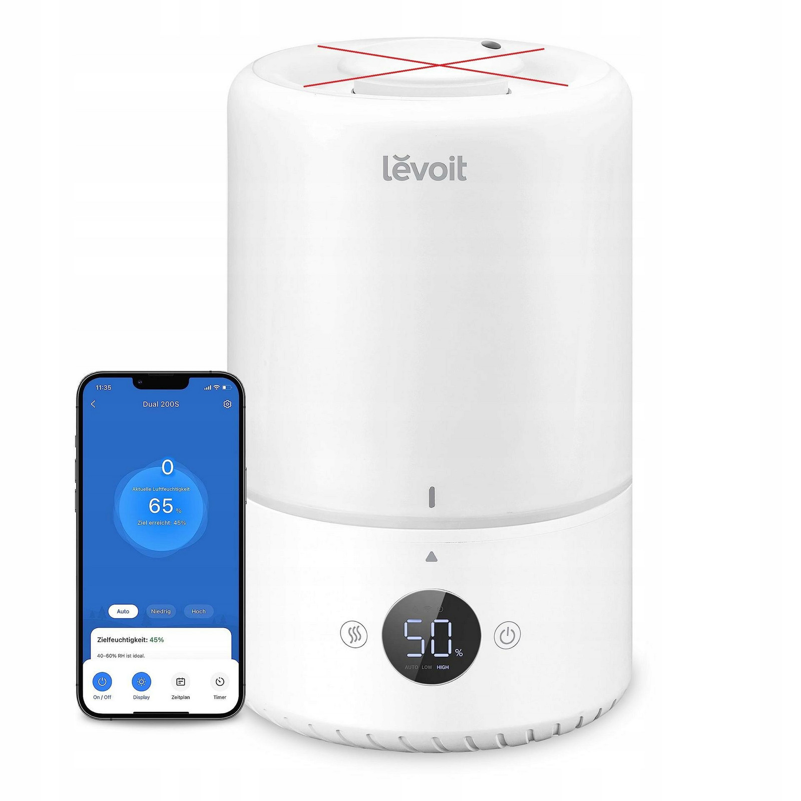 Zvlhčovač vzduchu Levoit Dual 200S difuzér tichý smart aromaterapie 27 m2