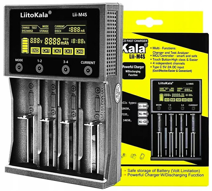 Univerzální nabíječka pro baterie Aaa 18650 LiitoKala Lii-M4S