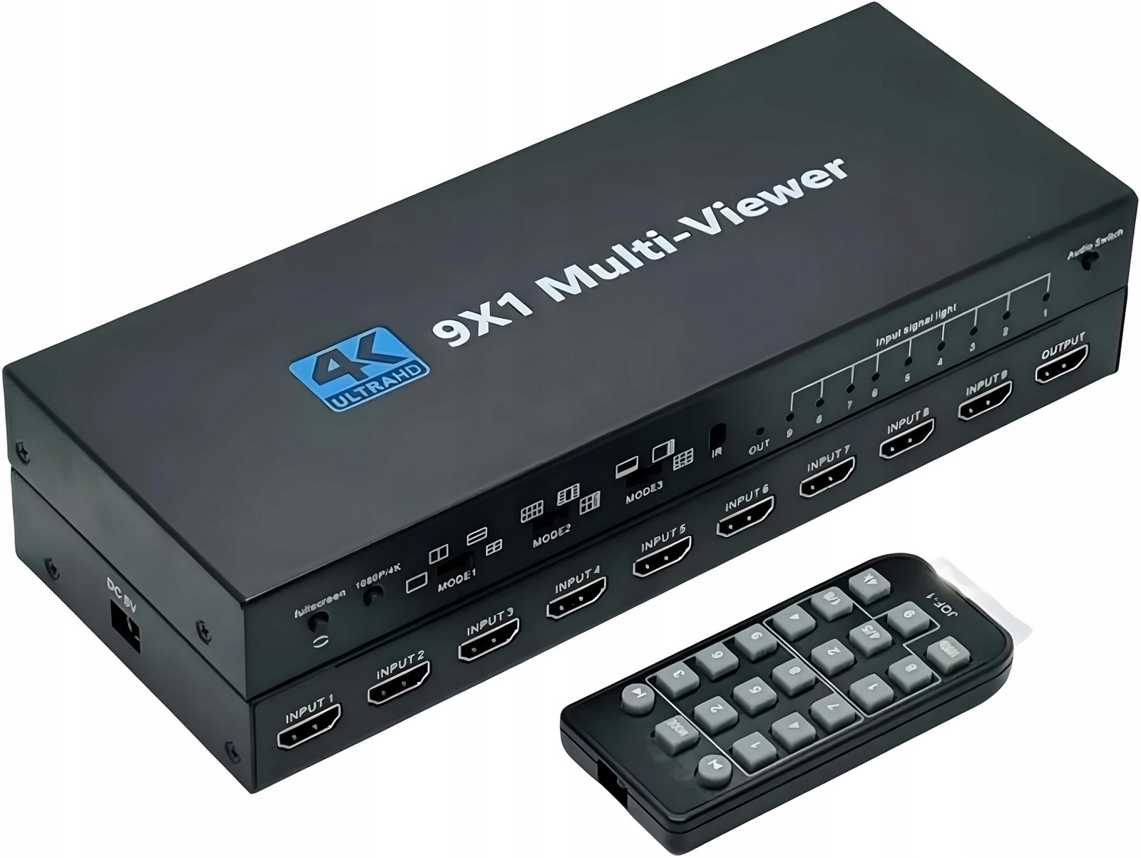 Rozdělovač Obrazu Hdmi 9x1 Multi Viewer Přepínač 9x1 Rozbočovač 4K Pilot