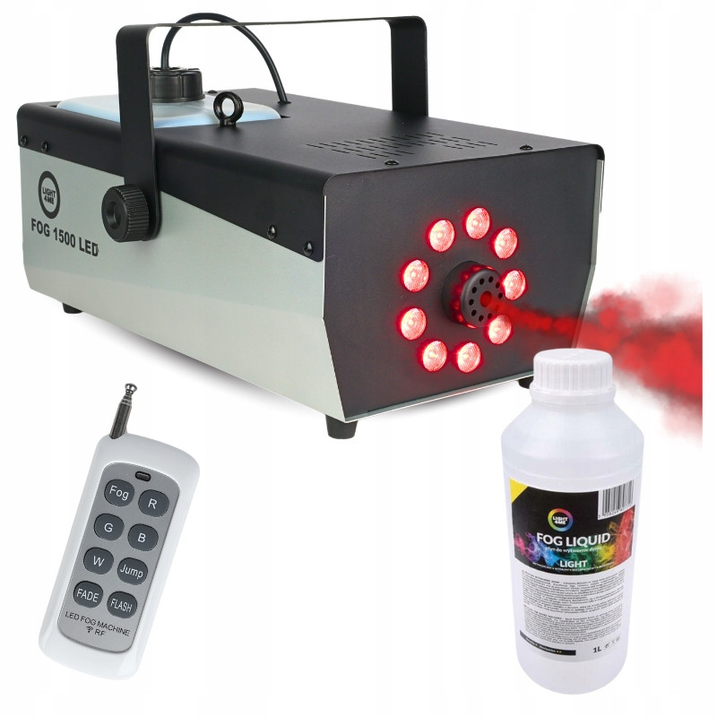 Výrobník Kouře, Mlha, Kouřový Stroj LIGHT4ME Fog Led V2 1500W Kapalinové Dálkové Ovládání