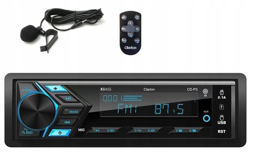 Clarion P17 Bluetooth autorádio Aux Sd MP3 Usb VarioColor dálkové ovládání