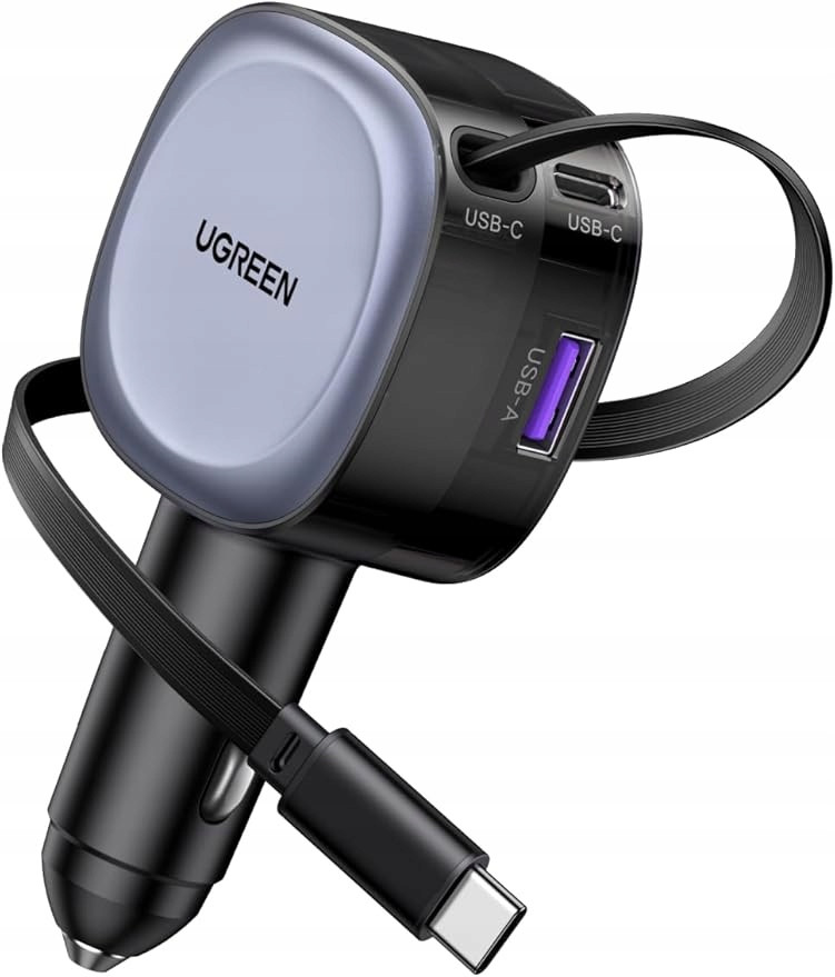 Ugreen Nabíječka Automobilová 75W Usb C Pd Qc 3 porty pro iPhone MacBook