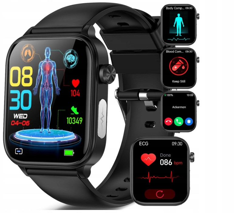 Marsyu Chytré Hodinky EKG+HRV/kyselina močová/BMI/BMI,SOS tepová frekvence SPO2,tlak Tem