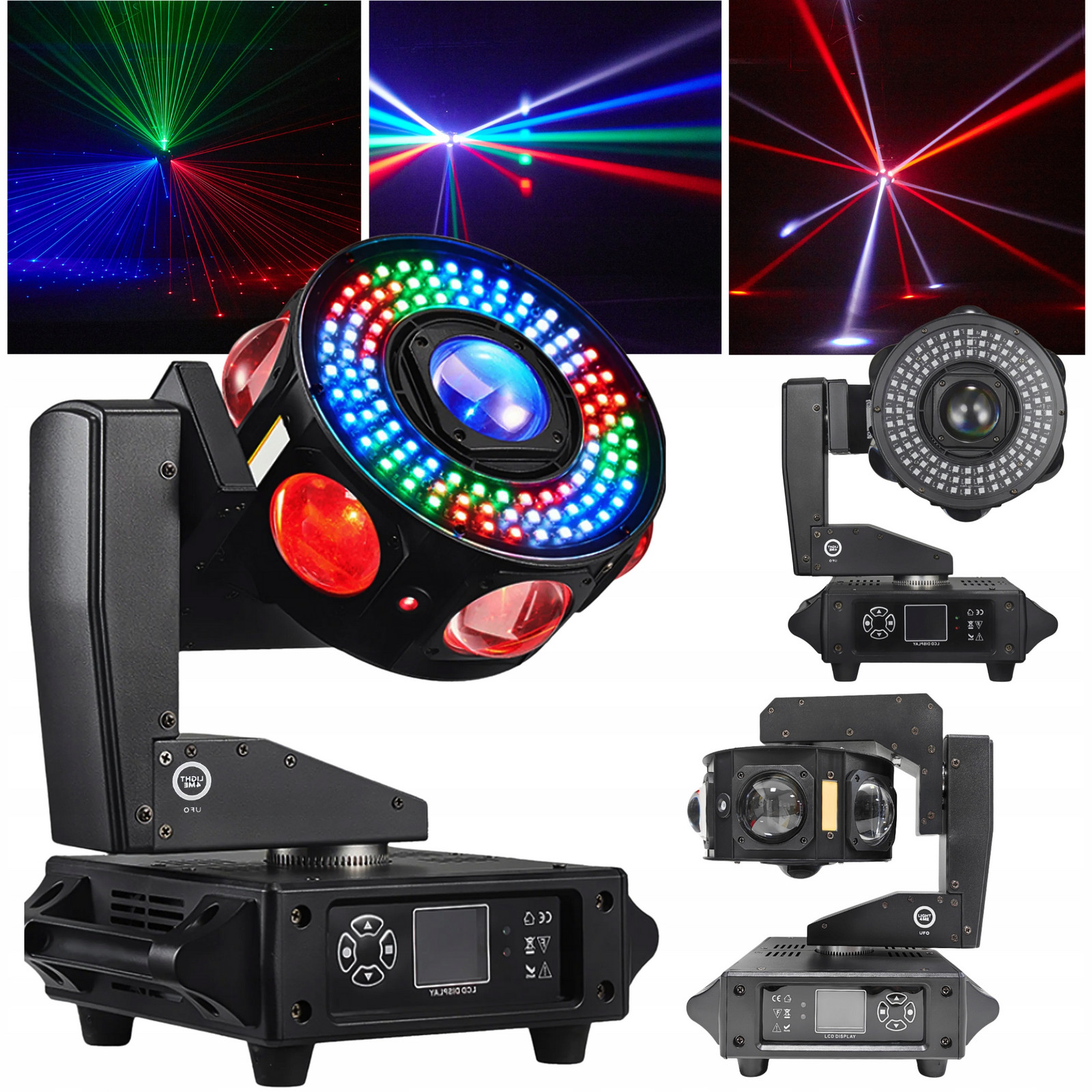 Led Světelný Efekt Disco 6v1 Efekt Beam Ring Rgbw Laser Stroboskop