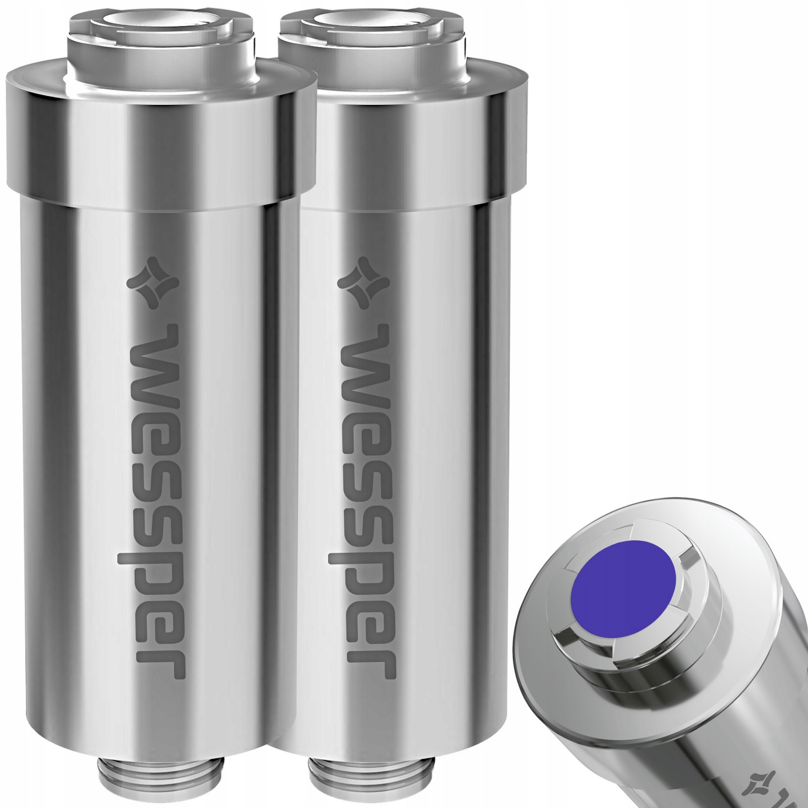2x Sprchový Filtr Wessper AquaShower stříbrný