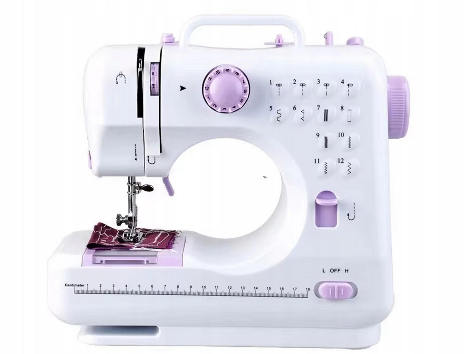 Mini šicí stroj Přenosný 12 stehů Příslušenství Napájecí adaptér na baterie