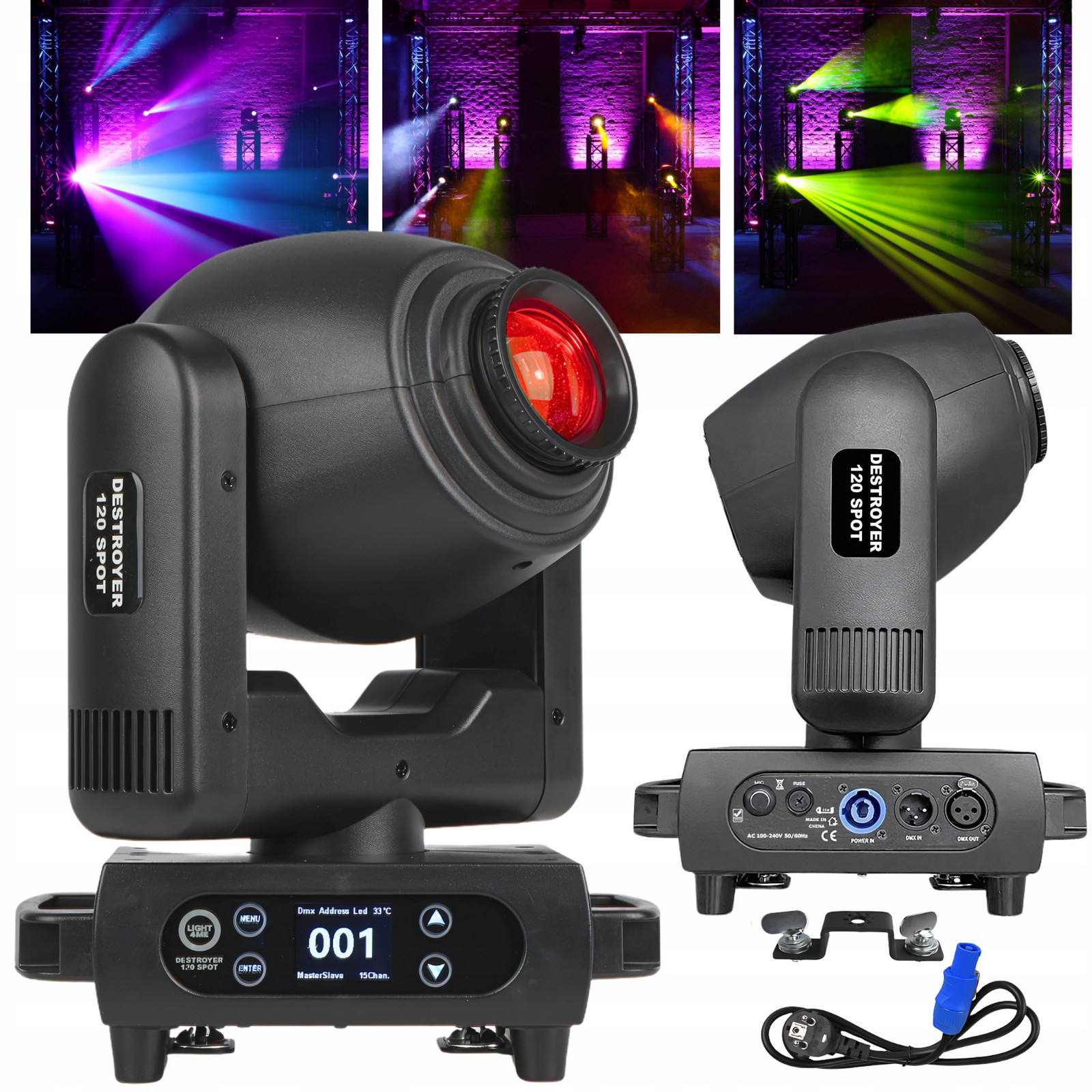 Pohyblivá Hlava Led Estrádní LIGHT4ME Destroyer 120W Spot Led