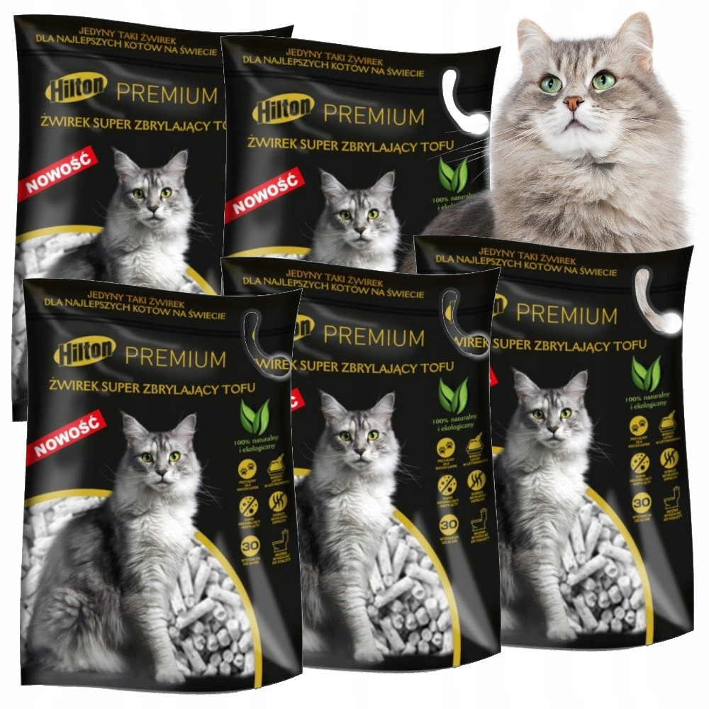 Stelivo Tofu pro kočky Hilton hrudkující 5x2,5kg