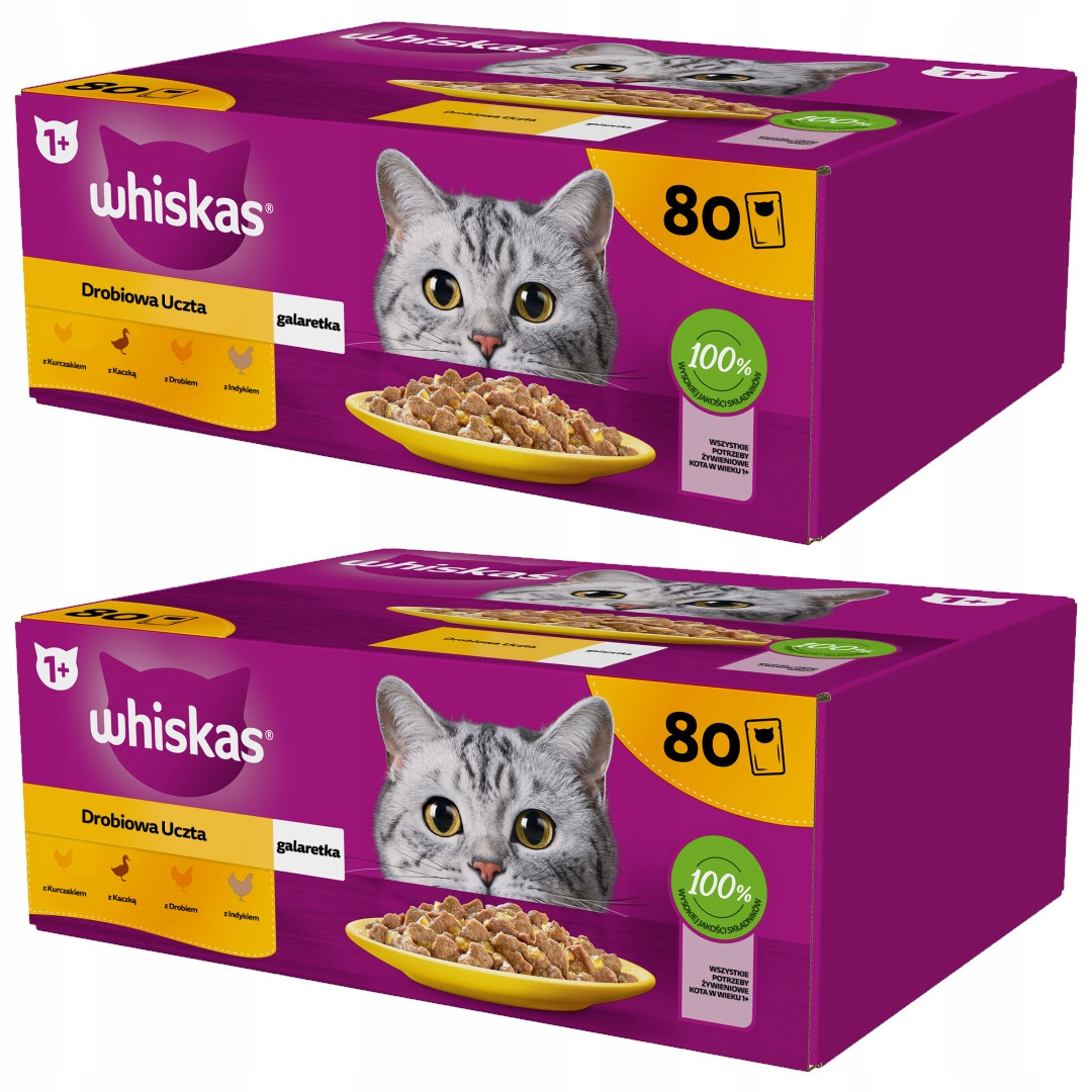 Whiskas Sáčky Krmivo Pro Kočky Drůbeží Příchutě 160x85g