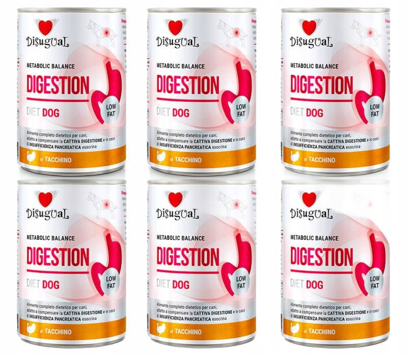 Disugual pro psa Mokrá pankreatická dieta Digestive Low Fat Krůta 12 x 400 g
