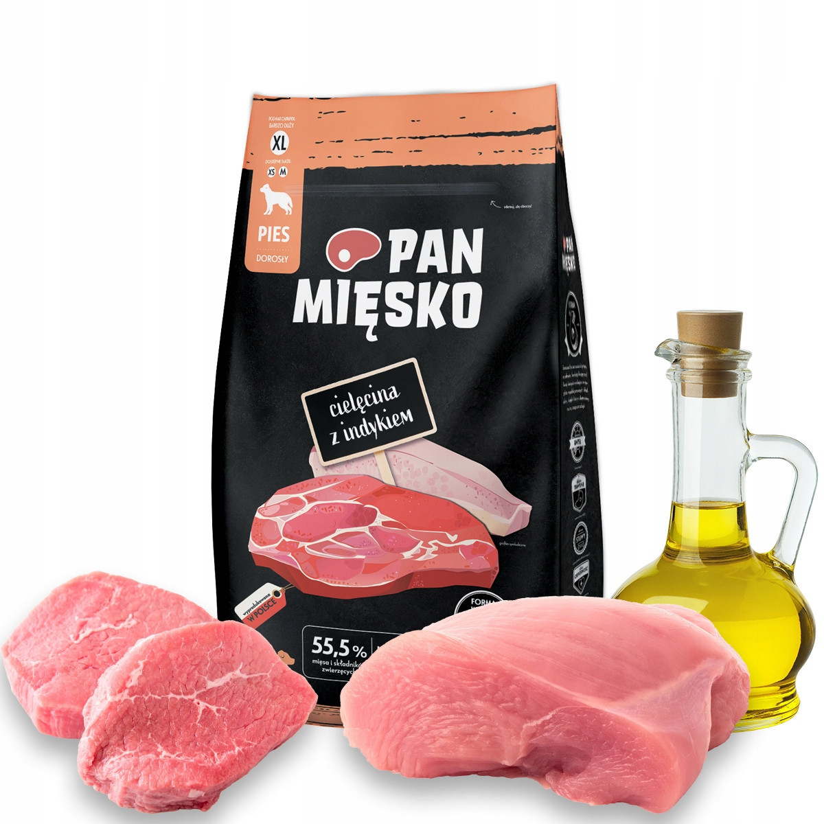 Pan Mięsko Telecí maso s krůtím masem 9 kg Křupky XL