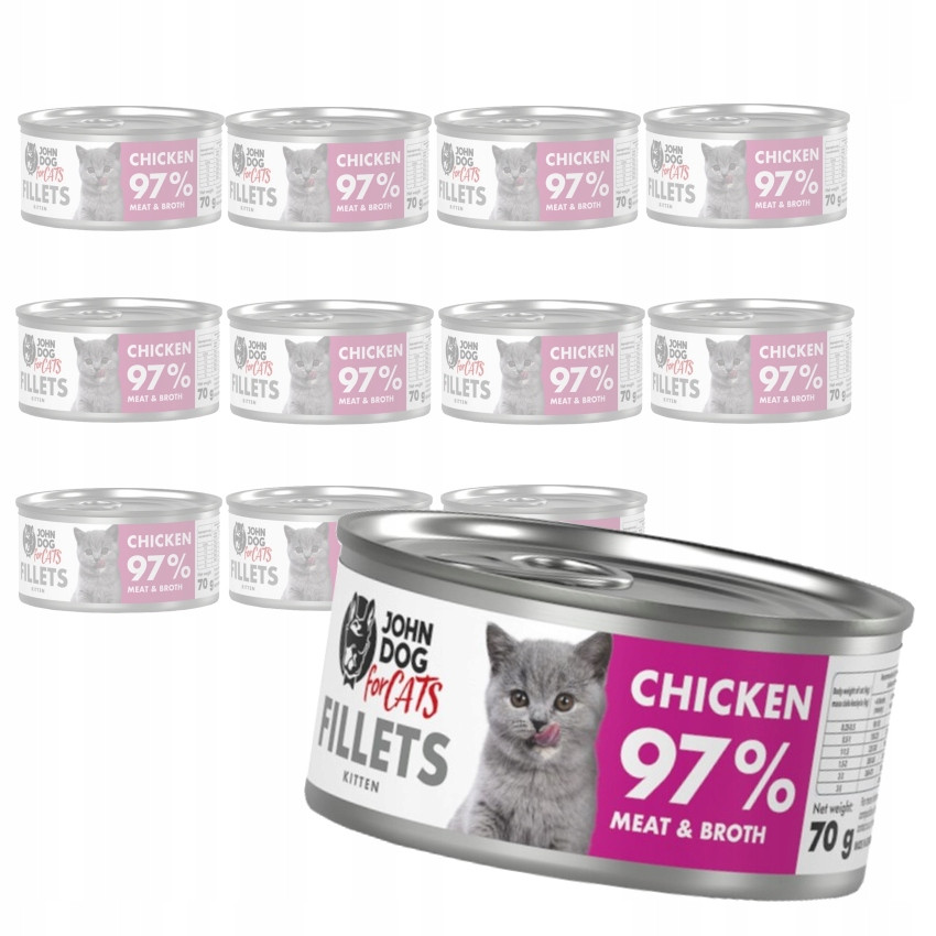 John Dog For Cats Kitten Krmivo S Kuřecím Masem 24x70g