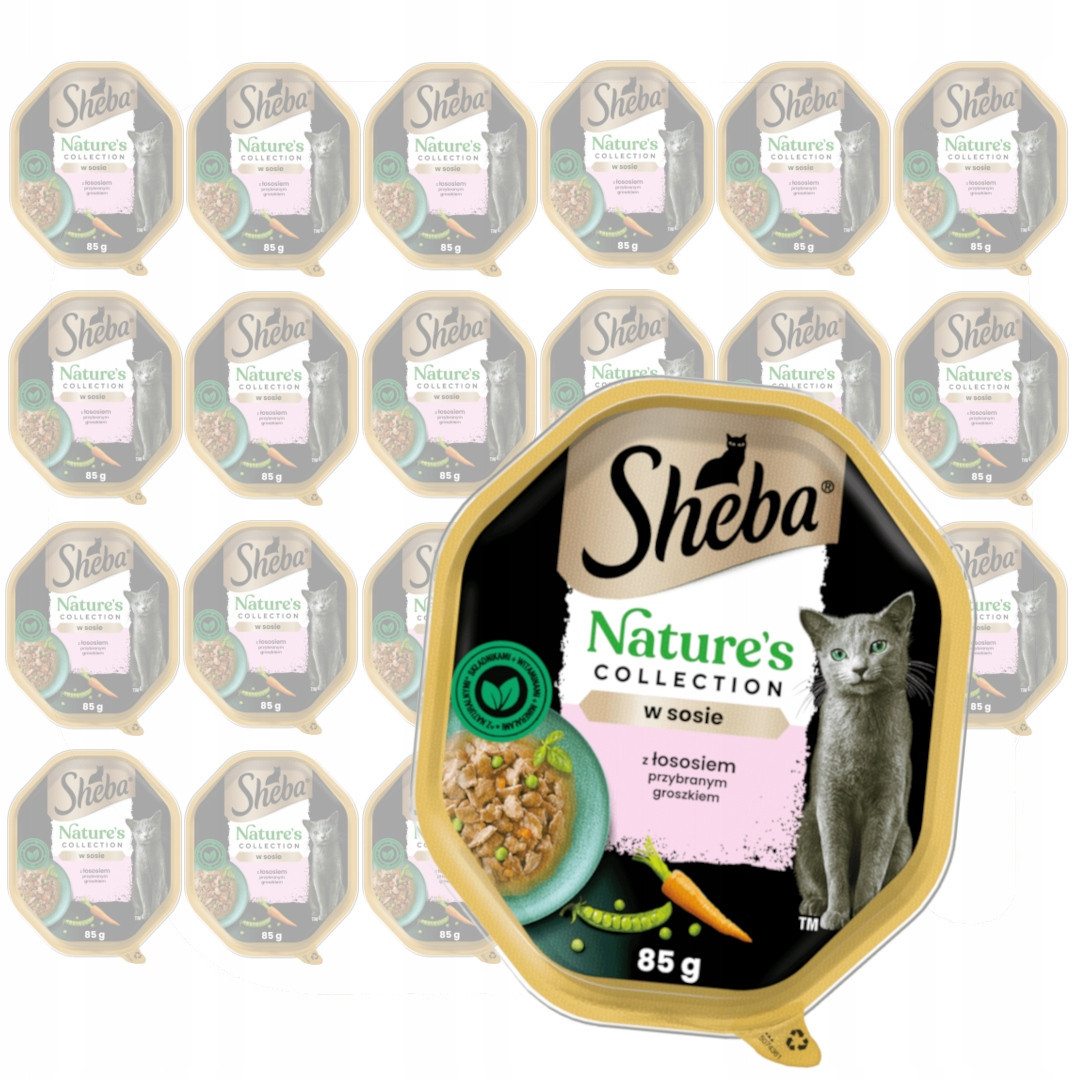 Sheba Nature's Collection 24x85g Krmivo Pro Kočky Losos Zelený hrášek Omáčka