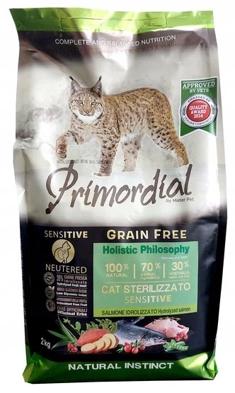Primordial Cat bez obilovin kastrovaný citlivý losos 2 kg