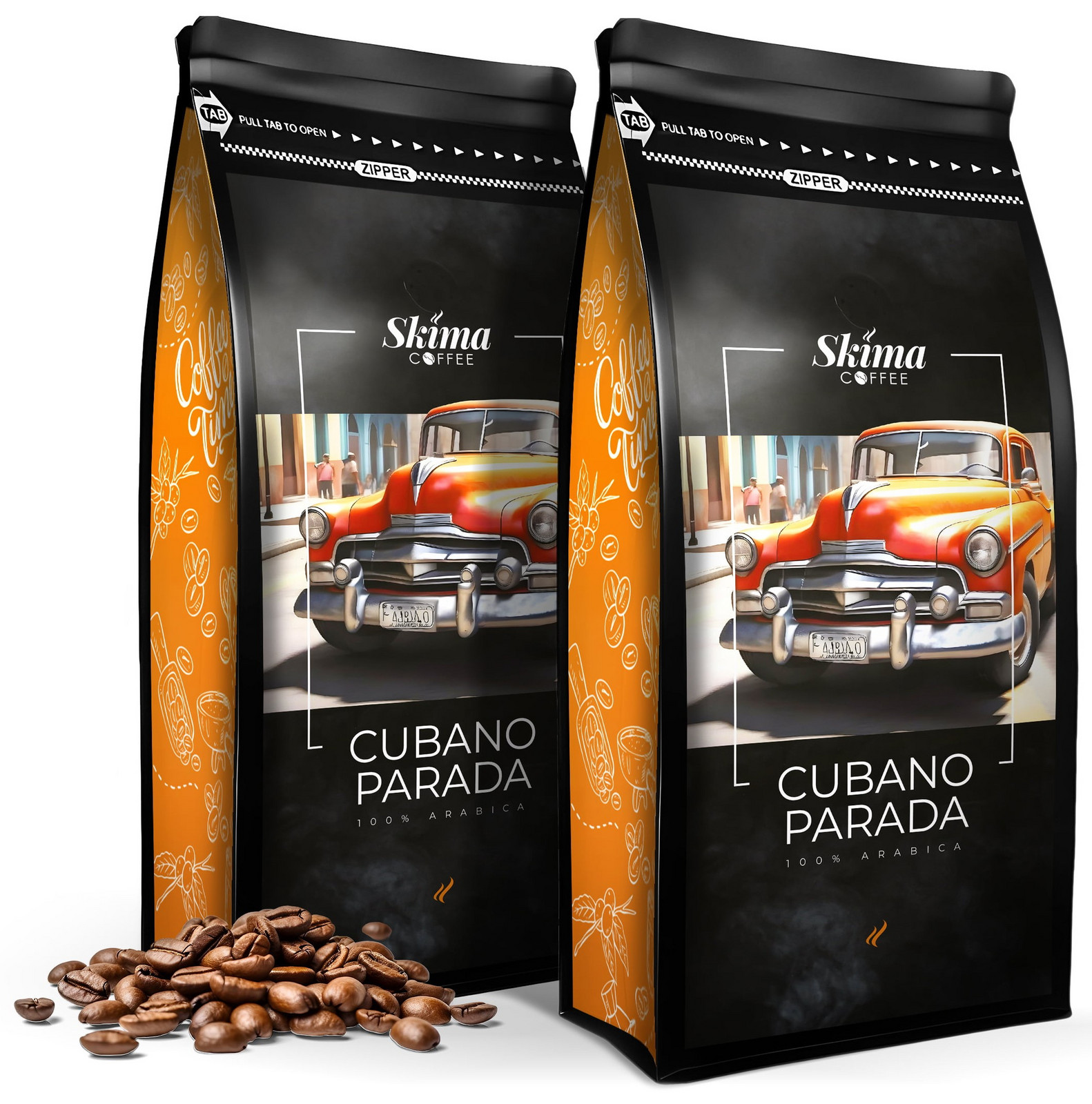 Káva zrnková 2x1kg Cubano Parada 100% Arabica Čerstvá do kávovaru Dárek