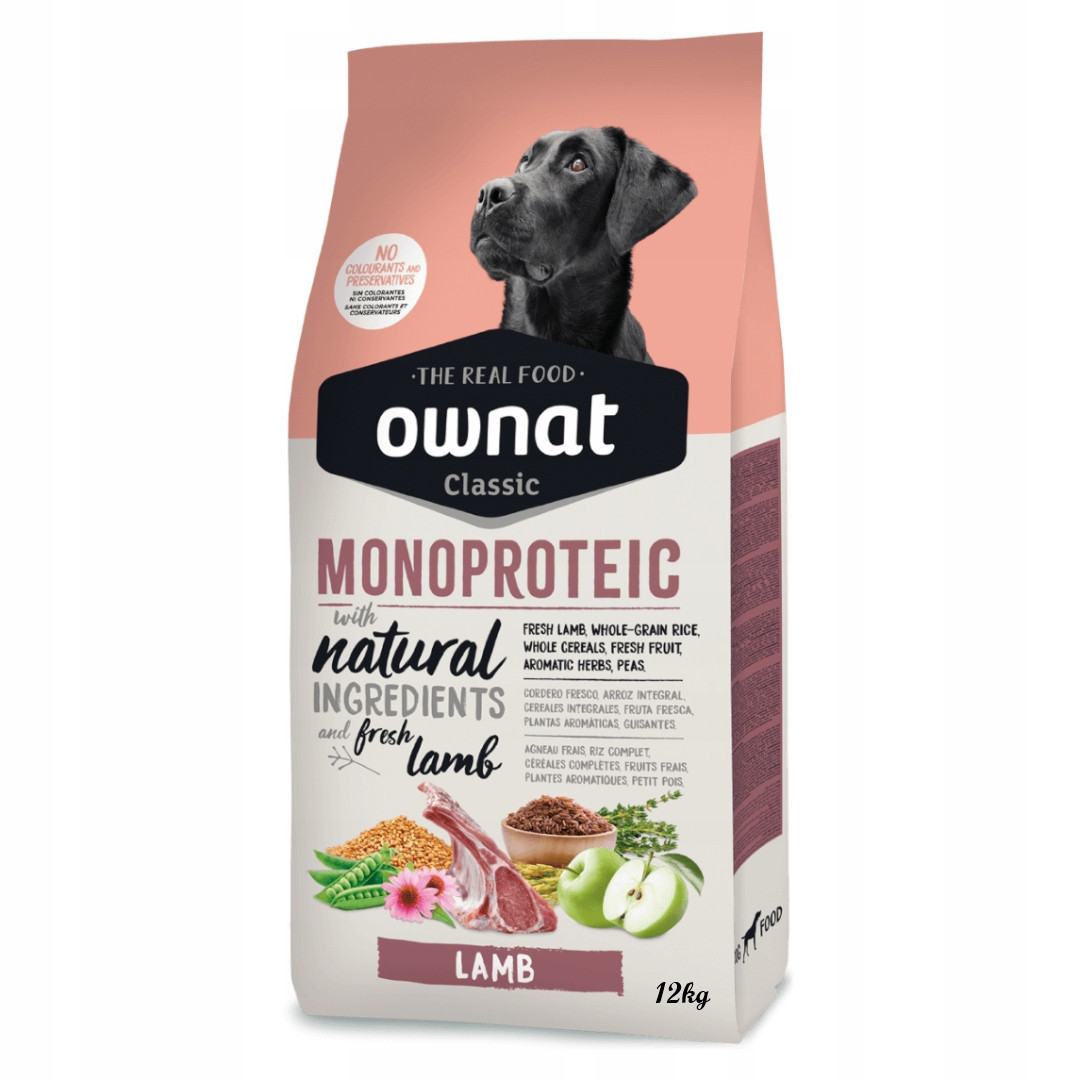 Ownat Classic 12 kg Monoproteinové Krmivo pro psa bohaté na čerstvé jehněčí maso