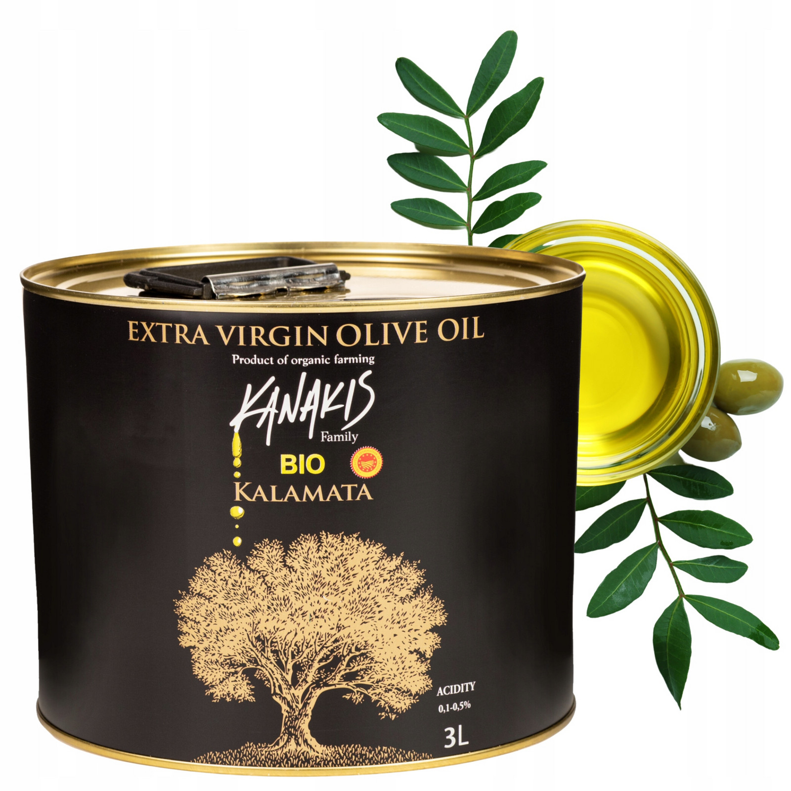 Jemný extra panenský Olivový Olej bio 3 L Tymián sušený na slunci