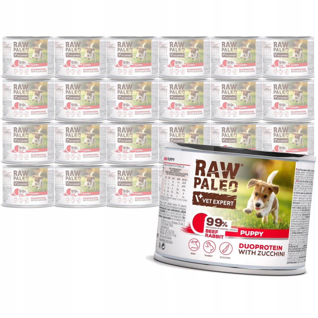 Raw Paleo Puppy Duoprotein Mix Chutí 24x200g Mokré Krmivo pro štěňata