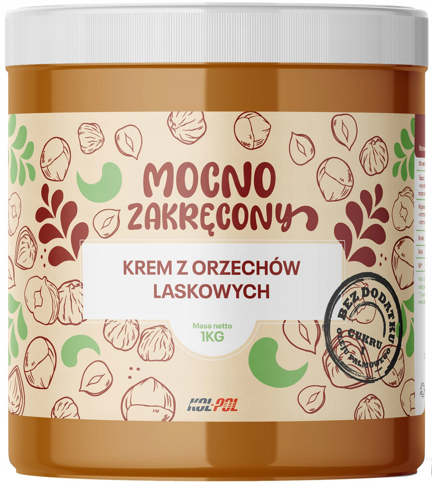 Lískooříškový Krém 1kg Arašídové máslo 100% přírodní Kol-Pol