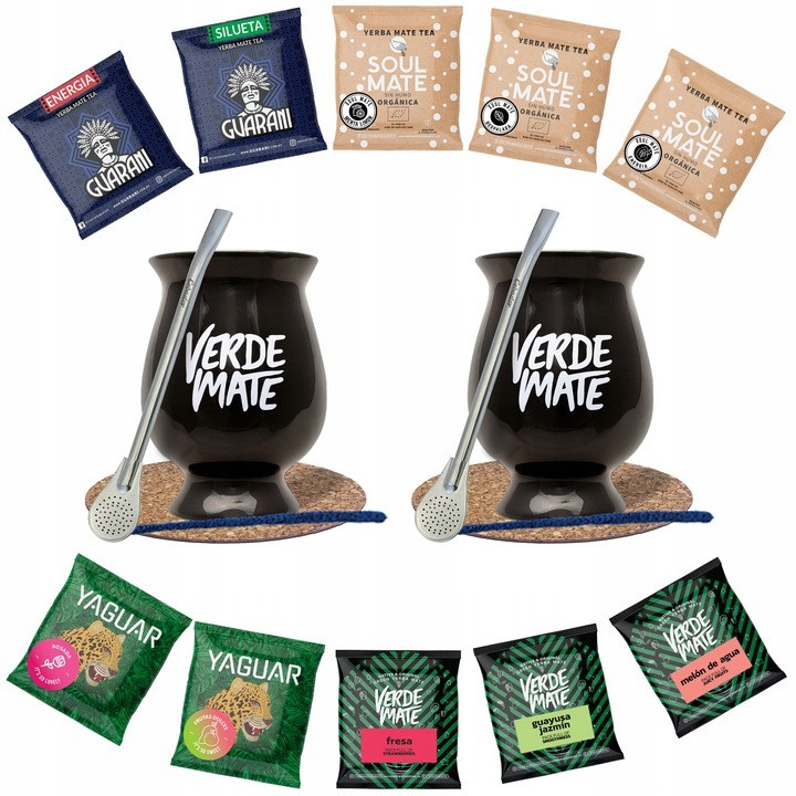 Sada Bombilla Tykva pro dva Yerba Mate 10x50g