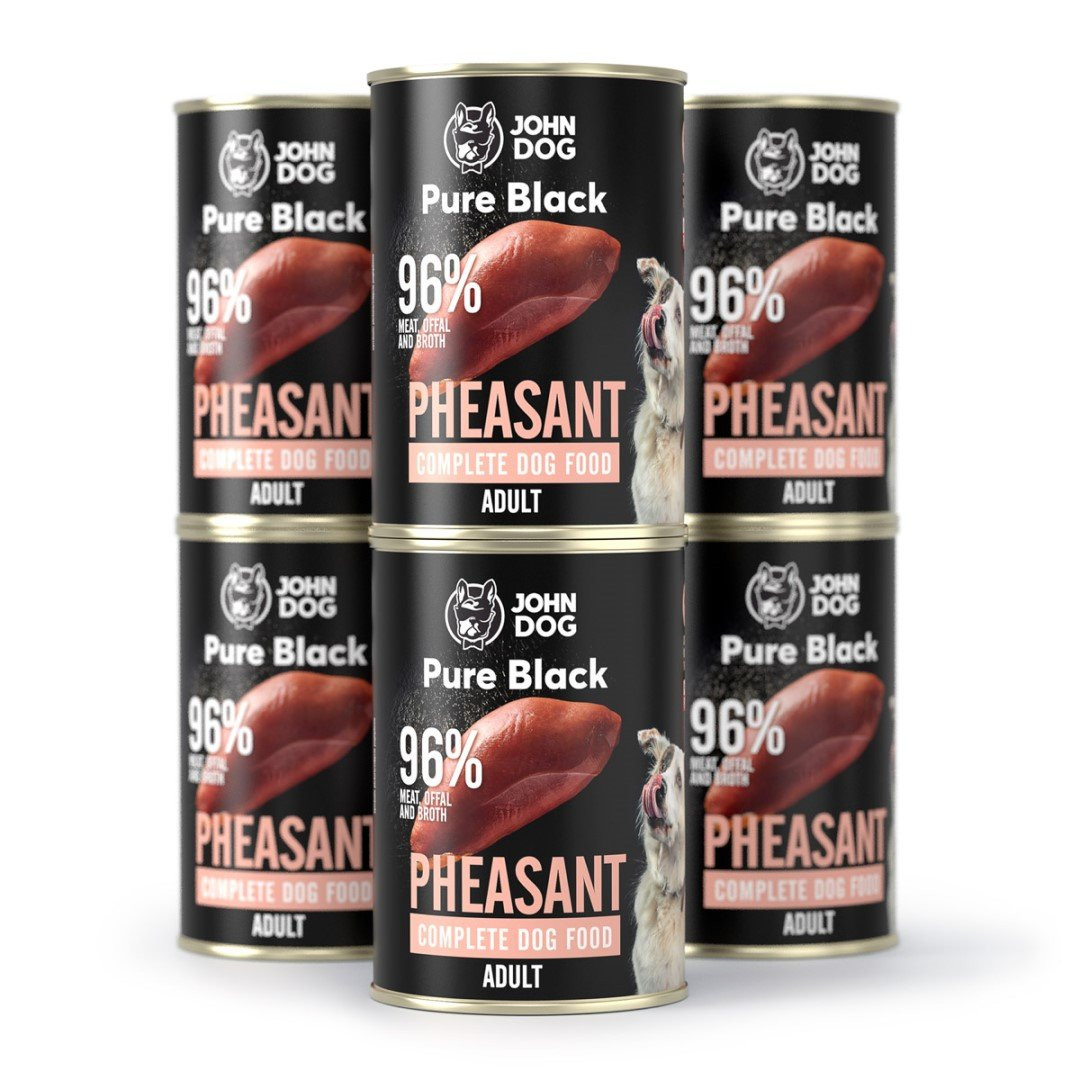6X John Dog Pure Black Bažant krmivo Mokré Pro Psa