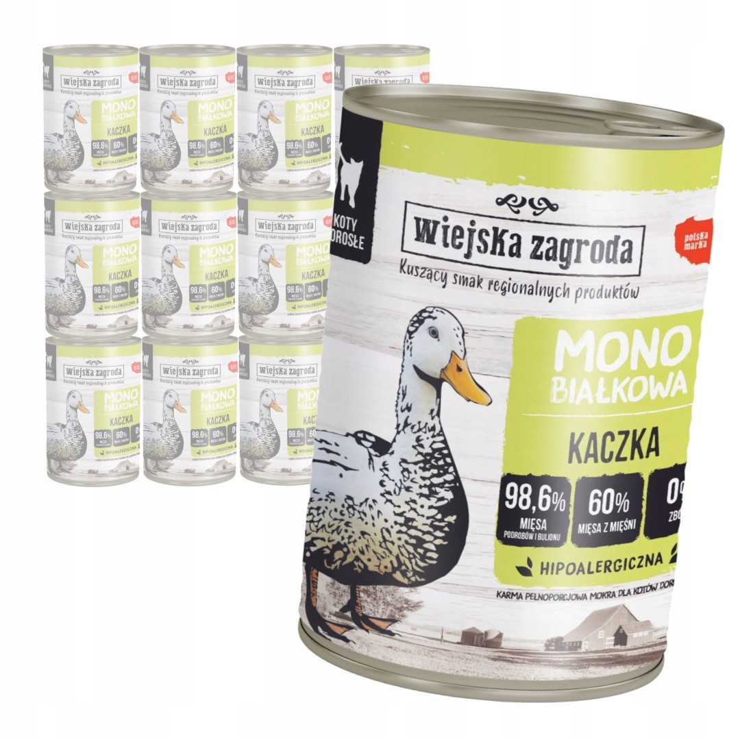 Wiejska Zagroda Monoproteinowa kočka Kačka 12x400g
