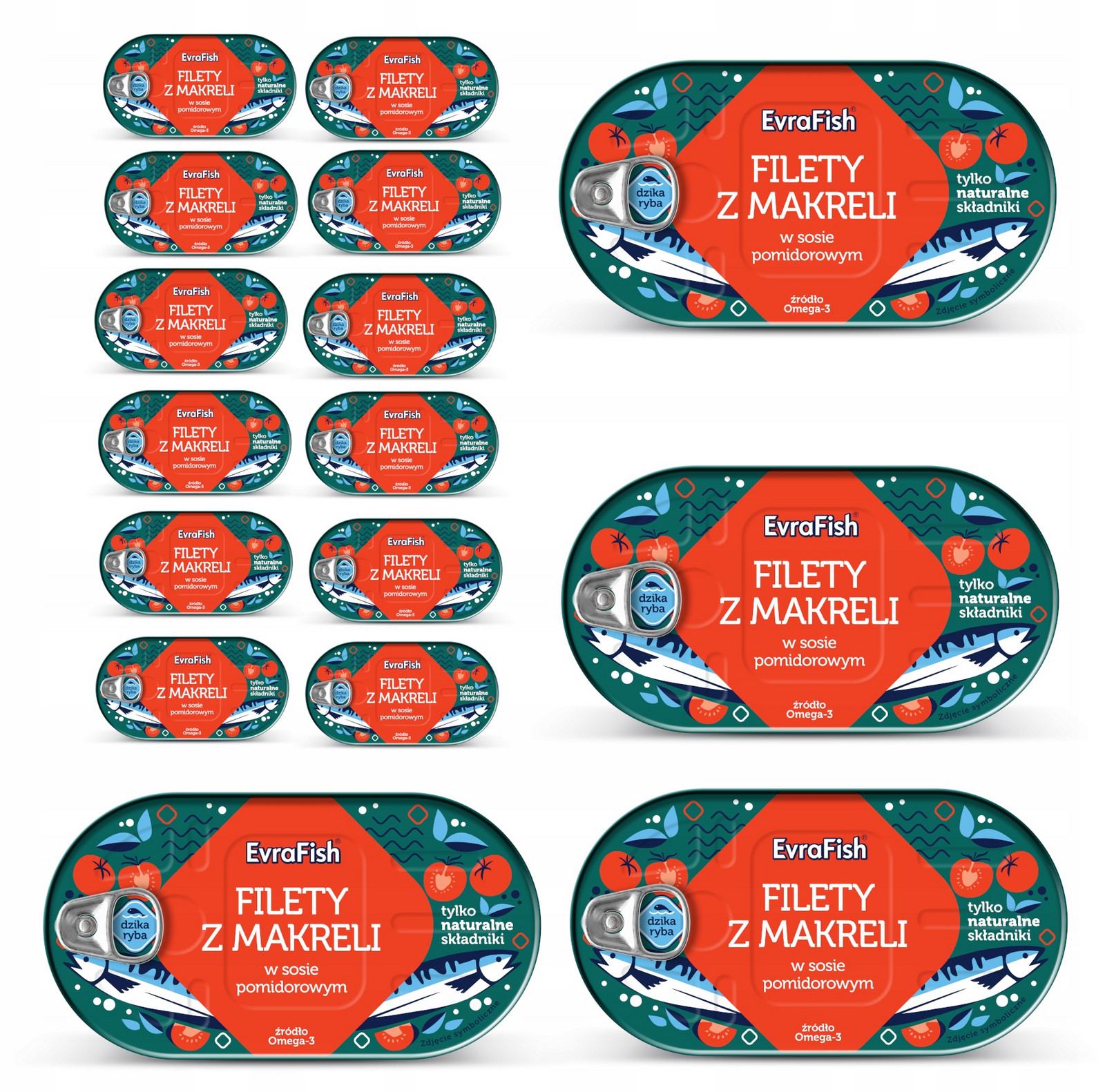 Filety Z Makreli V Pomidorach 16x 170g Evra Fish