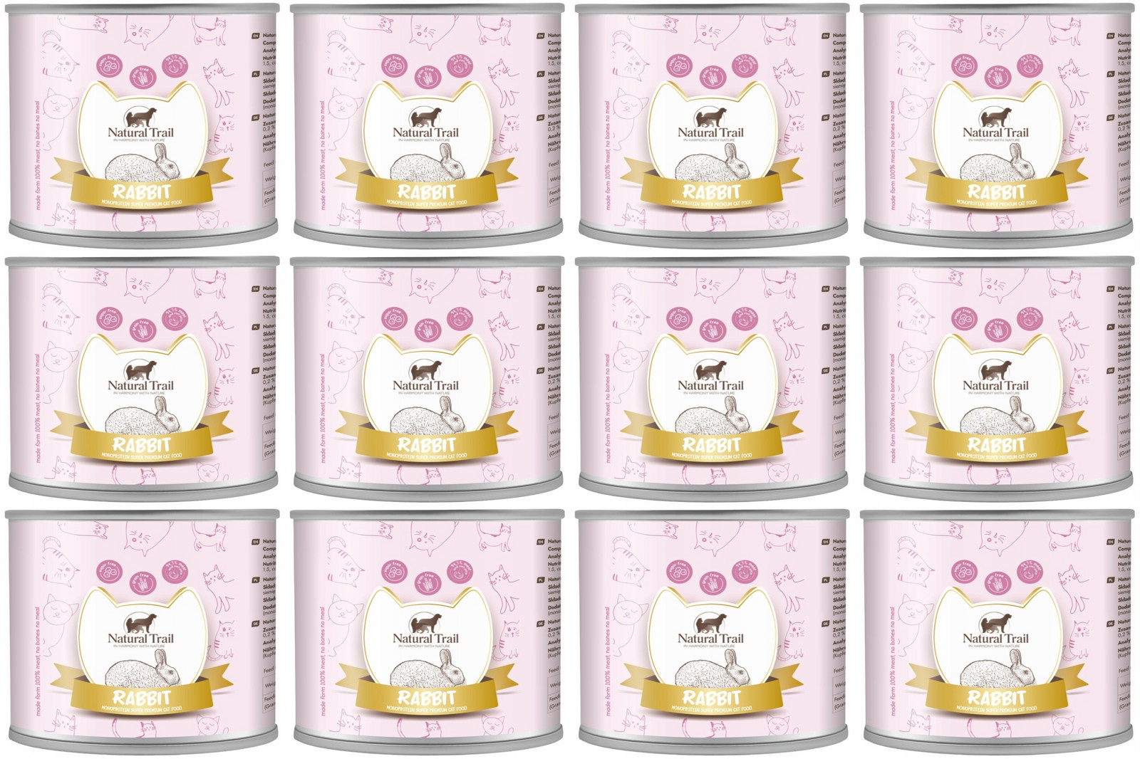 Natural Trail Cat Monoprotein Rabbit 12 x 185 g