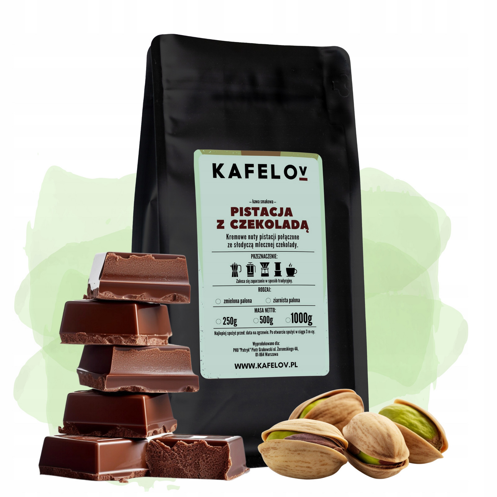Mletá káva 1kg Kafelov Pistácie S Čokoládou