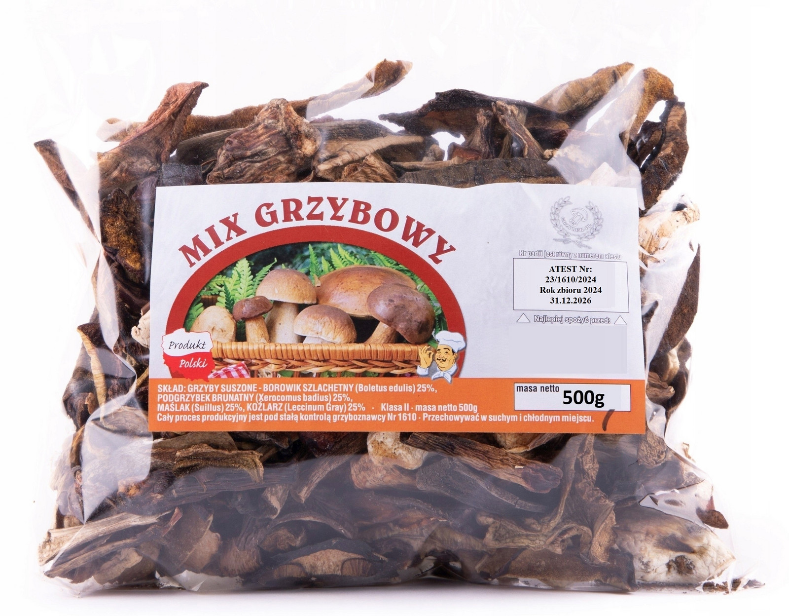 Směs lesních hub 500g Polské Lux Atestované 2024