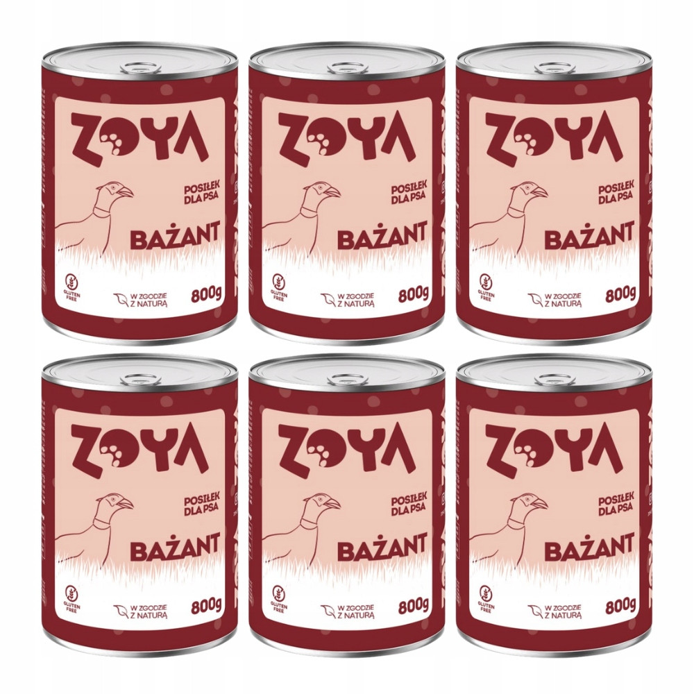 Vlhké krmivo pro psy Zoya Bažant 6x800 g