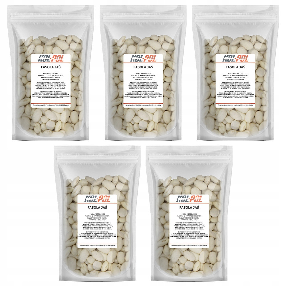 Máslové Fazole Krásný 5kg Bílé fazole Trpasličí jasmín