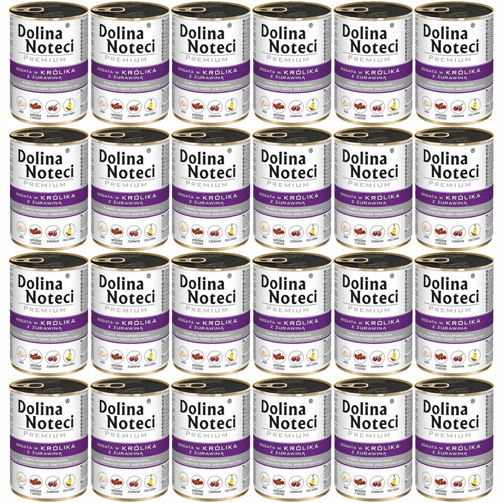 Vlhké krmivo pro psy Dolina Noteci Premium králík s brusinkami 12x400 g