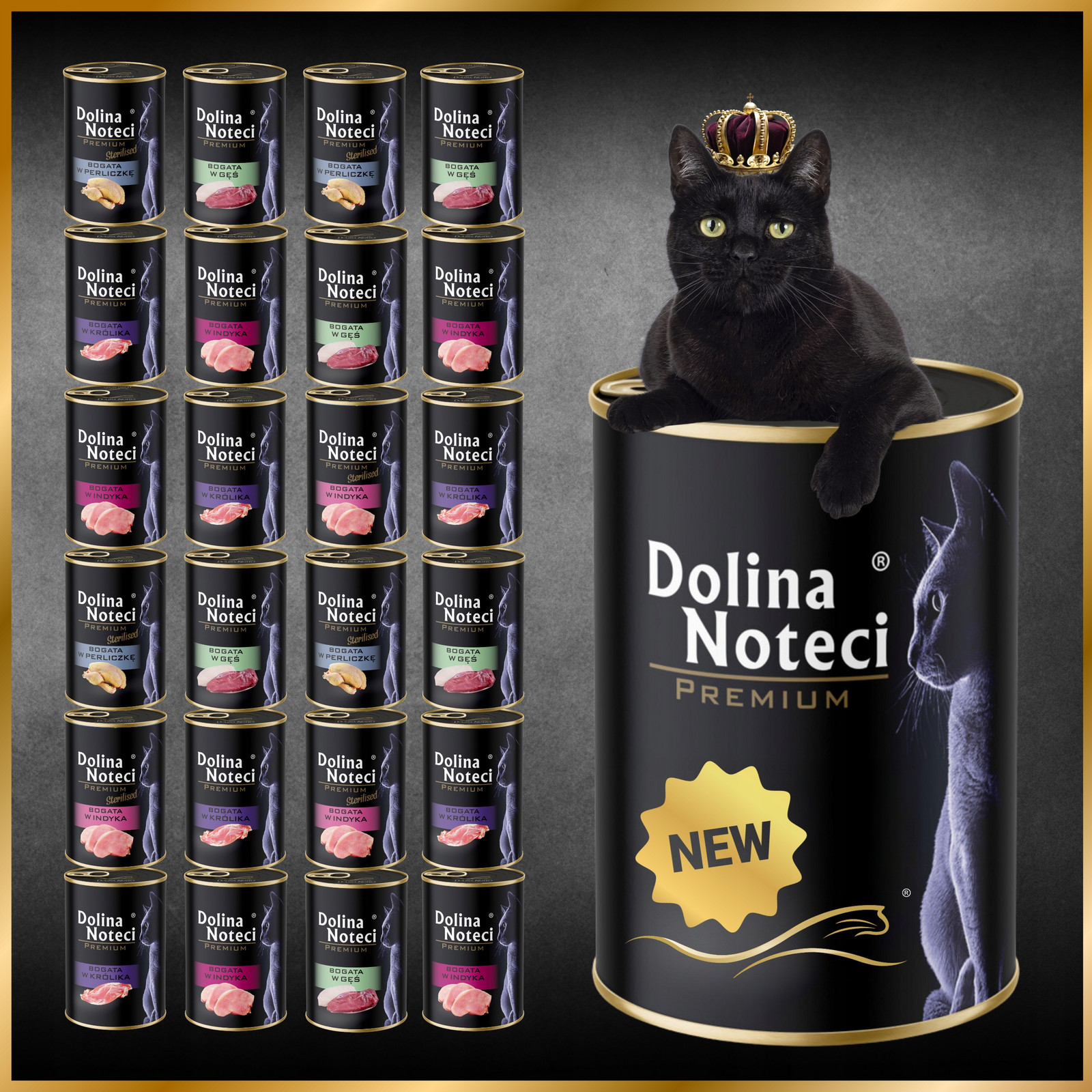 Novinka Vlhké krmivo Dolina Noteci pro kočky Bohaté na Krůtu – 24 konzerv 400 g