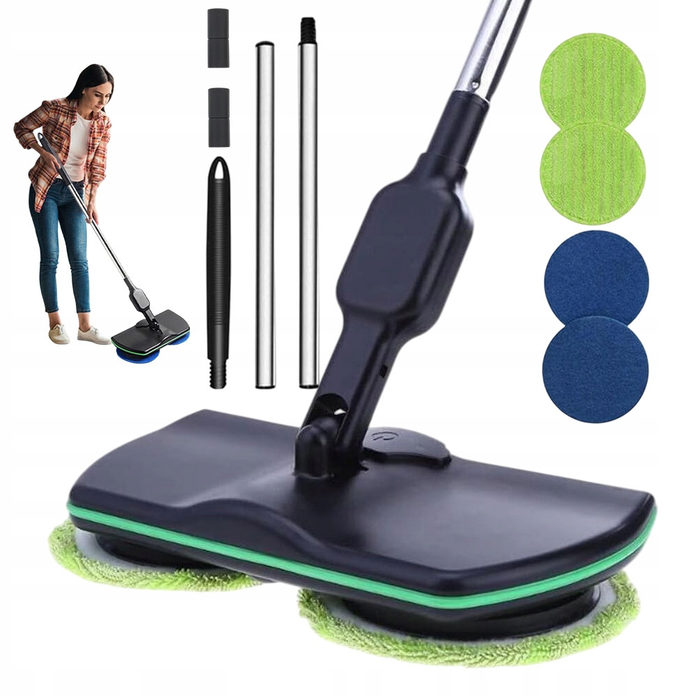 Akumulátorový Elektrický Mop, Rotační Sada Se 4 Mikrovláknovými Hlavicemi