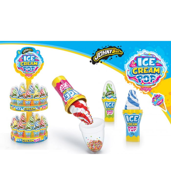 Lízátko Johny Bee Ice Cream Pop Stand 34 ks