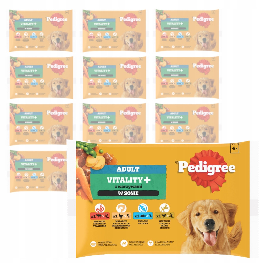Pedigree Adult Vitality 52x85g Vlhké Krmivo pro psy Mix Chutí v omáčce