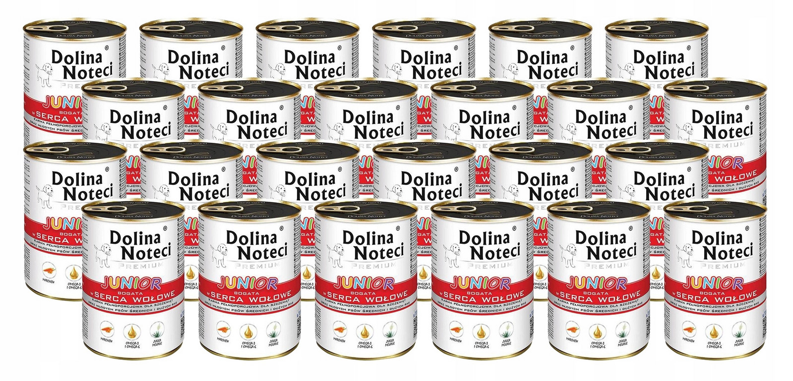 Vlhké krmivo pro psy Dolina Noteci Premium Junior Hovězí Srdce 24x400