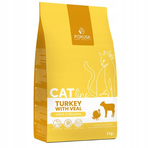 Pokusa Krmivo pro kočky CatLine light Krůta s telecím masem 3 kg