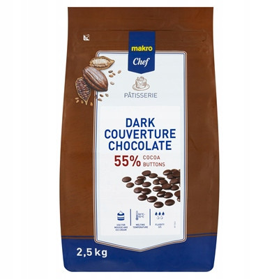 Hořká čokoláda hrášková 2,5 kg makro Chef