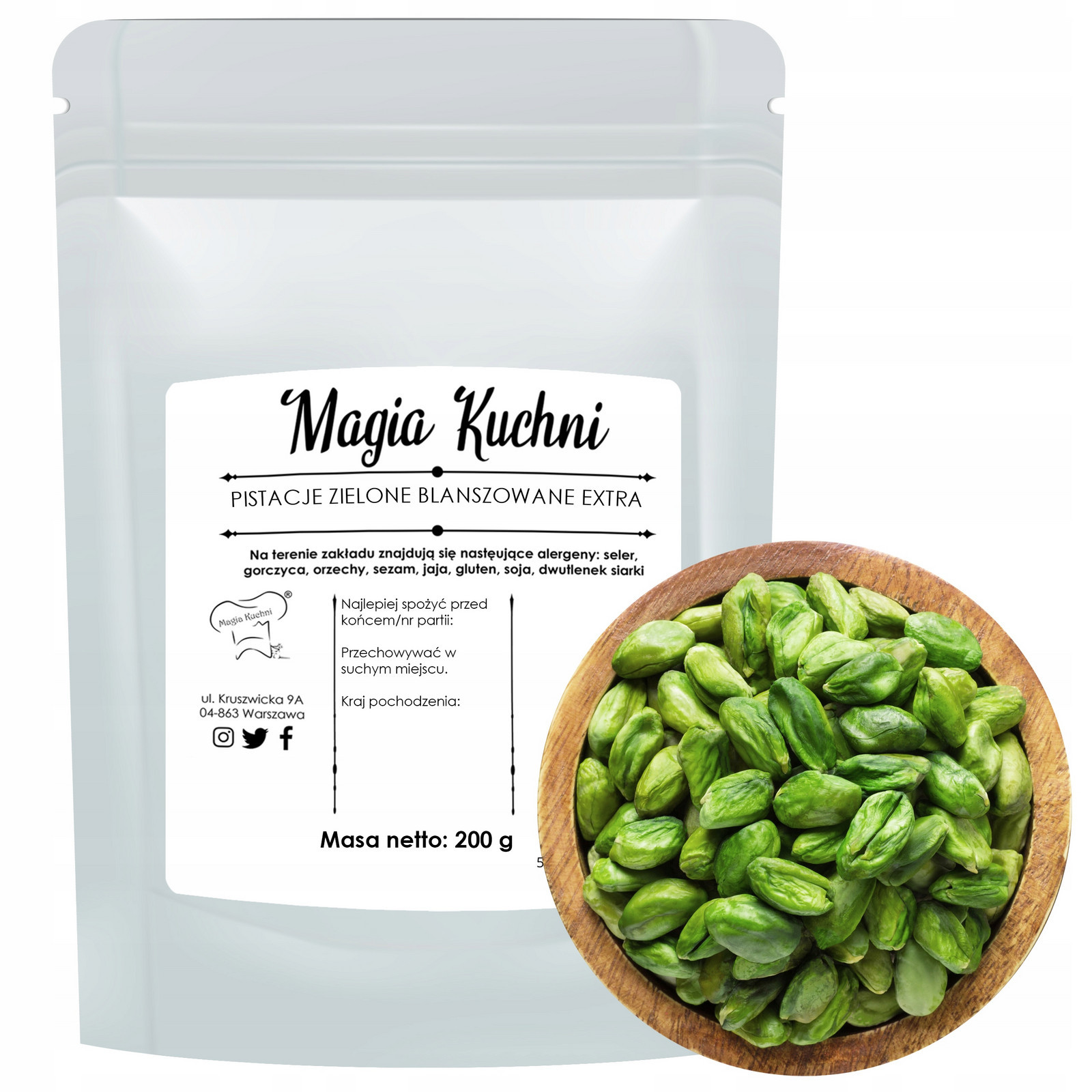 Pistácie Blanšírované 200g Pistáciové Ořechy Extra